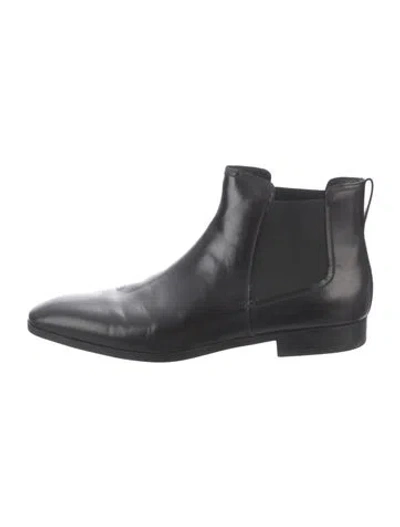 Pre-owned Ferragamo Leather Chelsea Boots In Black