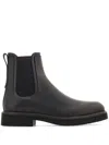 Ferragamo Leather Chelsea Boots In Black