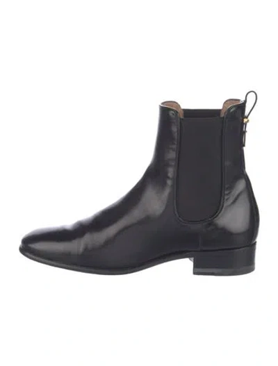 Pre-owned Ferragamo Leather Chelsea Boots In Blue