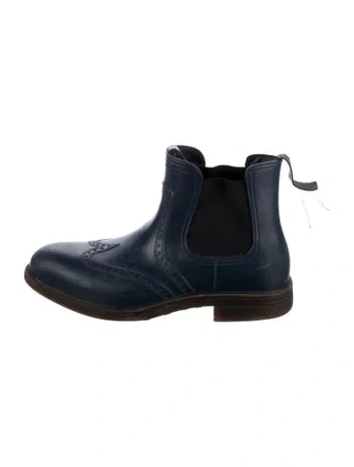 Pre-owned Ferragamo Leather Chelsea Boots In Blue
