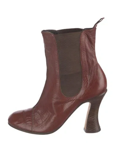 Pre-owned Ferragamo Leather Chelsea Boots In Brown