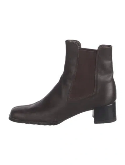 Pre-owned Ferragamo Leather Chelsea Boots In Brown
