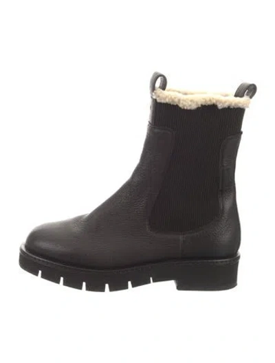Pre-owned Ferragamo Leather Chelsea Boots In Grey