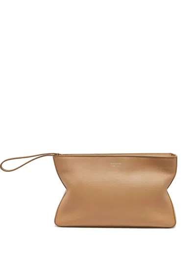 Pre-owned Ferragamo Leather Clutch Bag In Brown