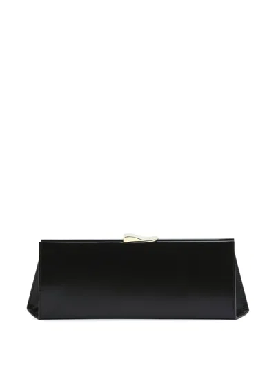 Ferragamo Leather Clutch Bag In Black