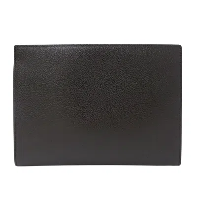 Pre-owned Ferragamo Leather Clutch Bag () In Black