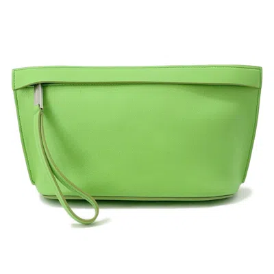 Pre-owned Ferragamo Leather Clutch Bag () In Green