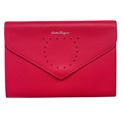 Pre-owned Ferragamo Leather Clutch Bag () In Pink