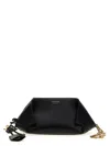 Ferragamo Chain Strap Leather Clutch With Gold-tone Hardware
