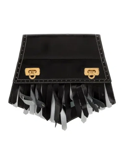 Pre-owned Ferragamo Leather Clutch In Black