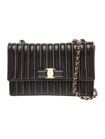 Pre-owned Ferragamo Leather Clutch In Black