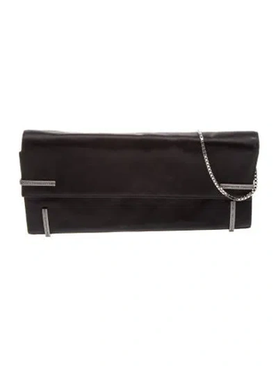 Pre-owned Ferragamo Leather Clutch In Black