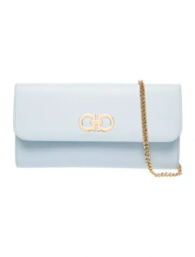 Pre-owned Ferragamo Leather Clutch In Blue