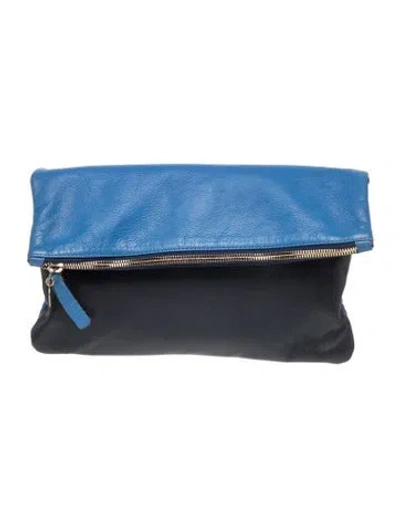 Pre-owned Ferragamo Leather Clutch In Blue