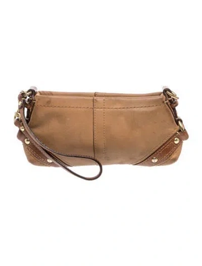 Pre-owned Ferragamo Leather Clutch In Brown