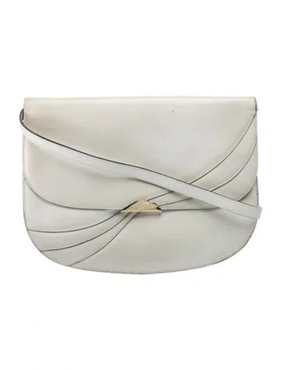 Pre-owned Ferragamo Leather Clutch In Gray
