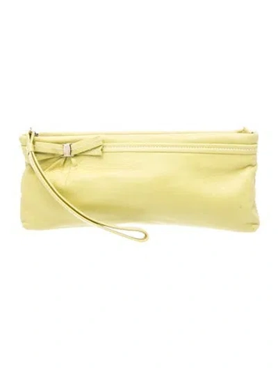 Pre-owned Ferragamo Leather Clutch In Green