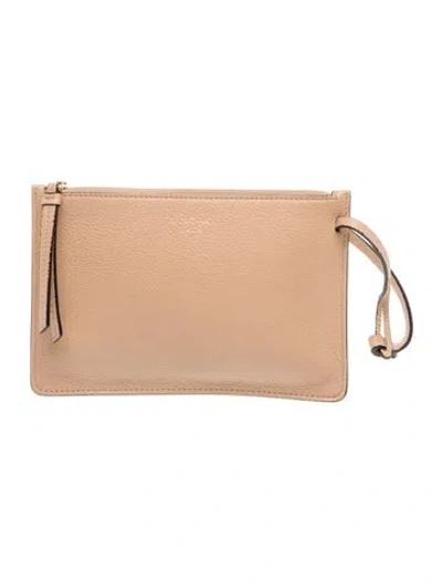 Pre-owned Ferragamo Leather Clutch In Neutrals