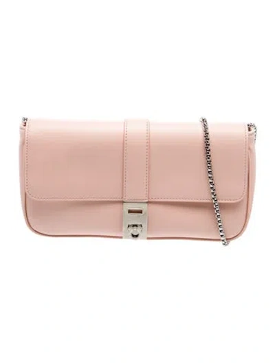 Pre-owned Ferragamo Leather Clutch In Pink