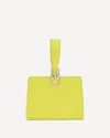 Ferragamo Double Gancio Leather Mini Clutch In Yellow