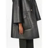 Ferragamo Textured Nappa-leather Coat In Black