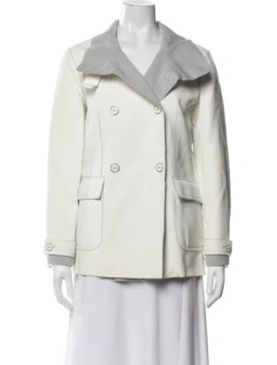 Pre-owned Ferragamo Leather Coat In Neutrals