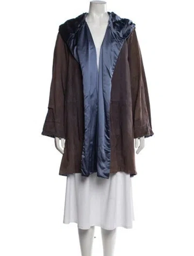 Pre-owned Ferragamo Leather Coat In Purple