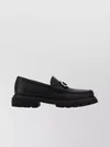 Ferragamo Black Leather Cocoon Loafers In Multi