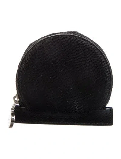 Pre-owned Ferragamo Leather Coin Pouch In Black