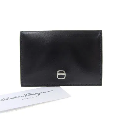 Pre-owned Ferragamo Leather Coin Purse/coin Case () In Black