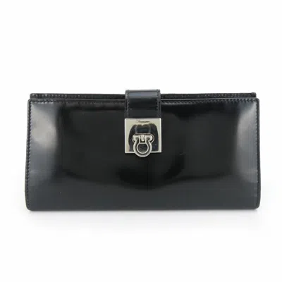 Pre-owned Ferragamo Leather Coin Purse/coin Case () In Black