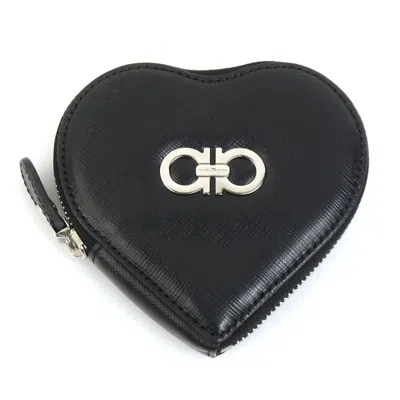 Pre-owned Ferragamo Leather Coin Purse/coin Case () In Black