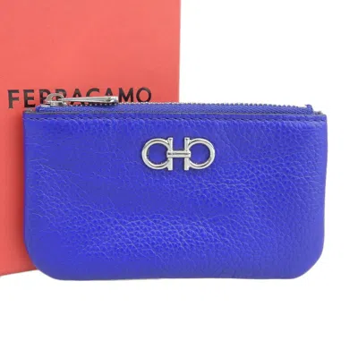 Pre-owned Ferragamo Leather Coin Purse/coin Case () In Blue