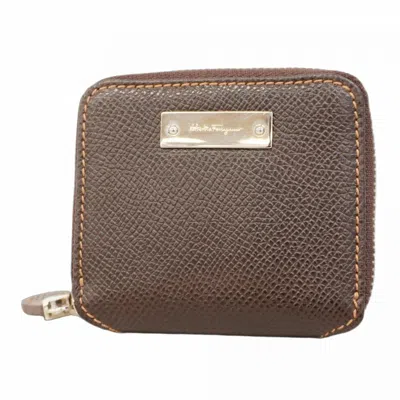 Pre-owned Ferragamo Leather Coin Purse/coin Case () In Brown