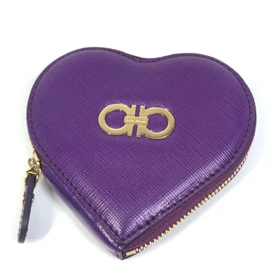 Pre-owned Ferragamo Leather Coin Purse/coin Case () In Purple