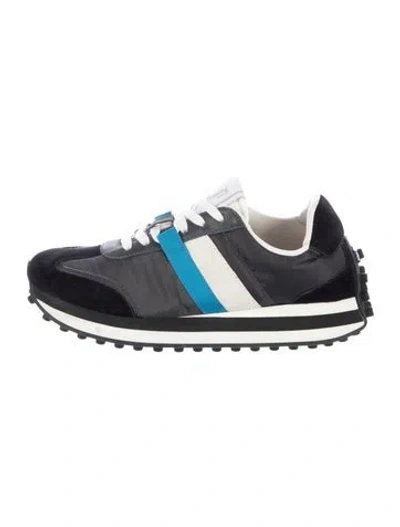 Pre-owned Ferragamo Leather Colorblock Pattern Athletic Sneakers In Blue