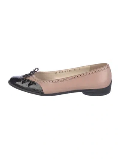 Pre-owned Ferragamo Leather Colorblock Pattern Ballet Flats In Multi