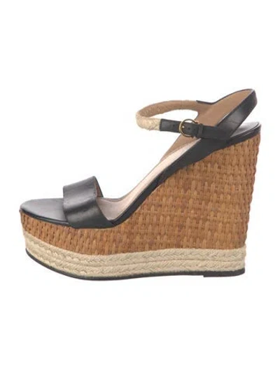 Pre-owned Ferragamo Leather Colorblock Pattern Espadrilles In Multi