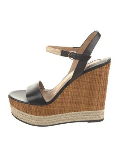 Pre-owned Ferragamo Leather Colorblock Pattern Espadrilles In Neutral
