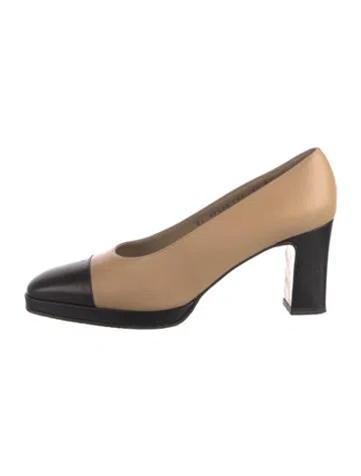 Pre-owned Ferragamo Leather Colorblock Pattern Pumps