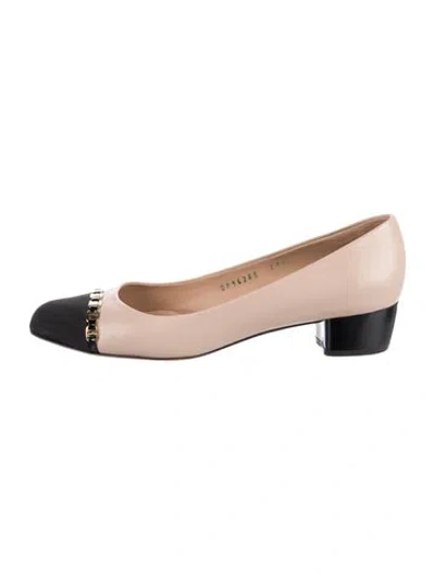 Pre-owned Ferragamo Leather Colorblock Pattern Pumps