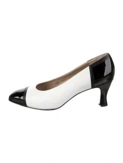 Pre-owned Ferragamo Leather Colorblock Pattern Pumps In Multi