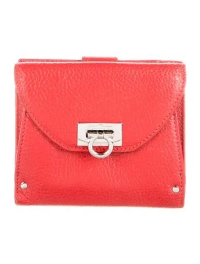 Pre-owned Ferragamo Leather Compact Wallet In Red