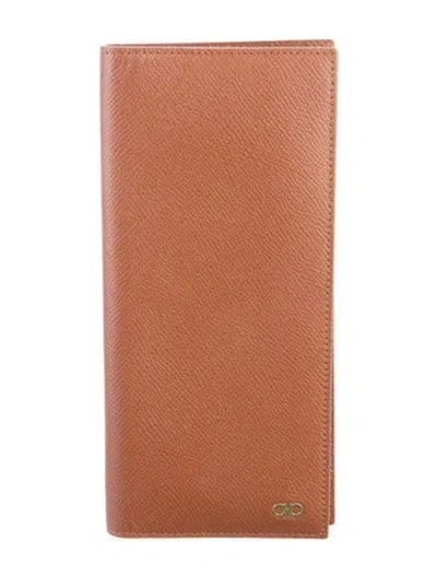 Pre-owned Ferragamo Leather Continental Wallet In Brown