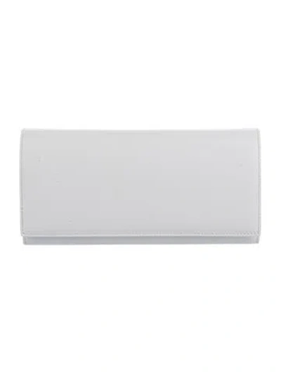 Pre-owned Ferragamo Leather Continental Wallet In White