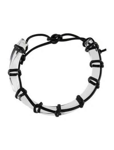 Pre-owned Ferragamo Leather Cord & Plexiglass Collar, 26" In Multi