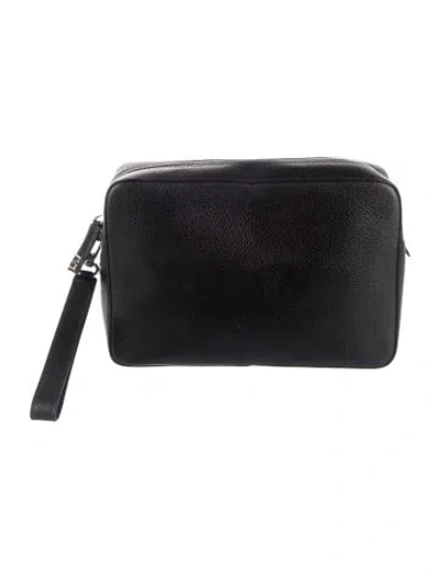 Pre-owned Ferragamo Leather Cosmetic Bag In Black