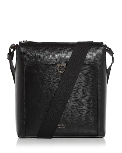 Ferragamo Leather Crossbody Bag In Black