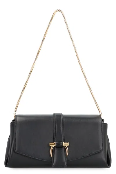 Ferragamo Leather Crossbody Bag In Black