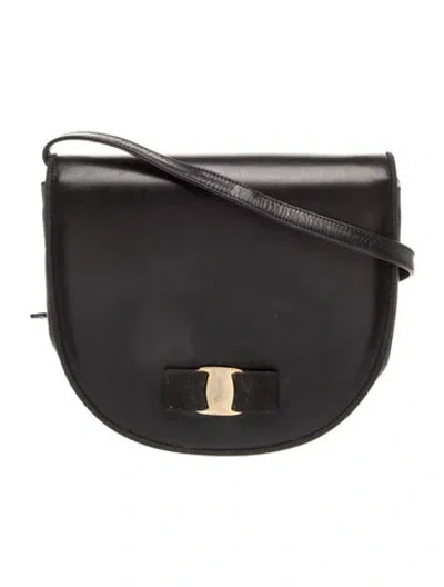 Pre-owned Ferragamo Leather Crossbody Bag In Black